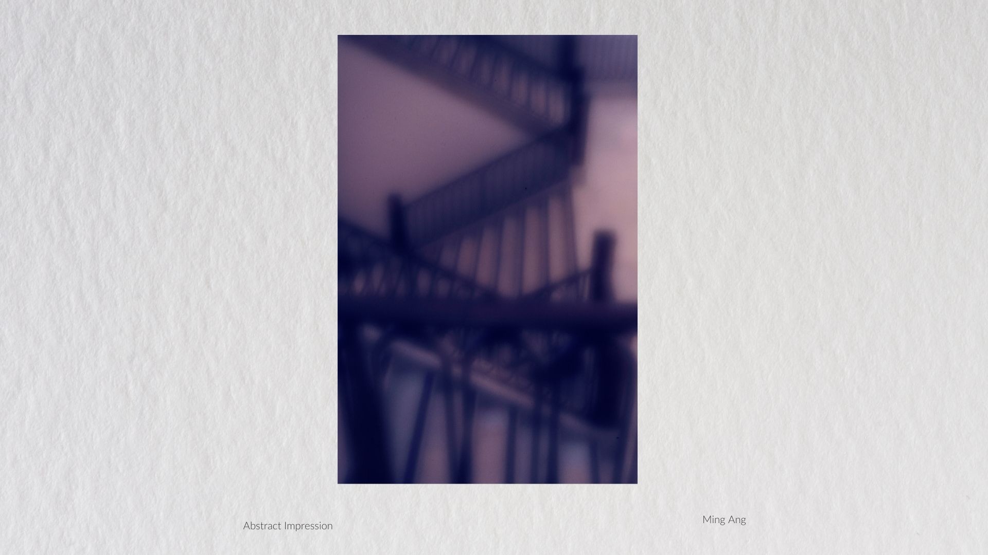 Blurred blue staircase, an abstract impression by student Ming Ang
